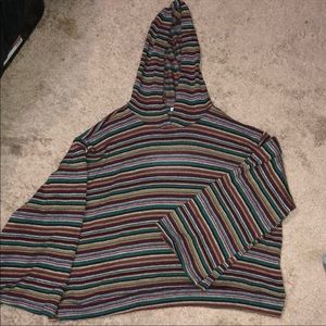 Earthbound cropped hooded sweater, flared sleeves